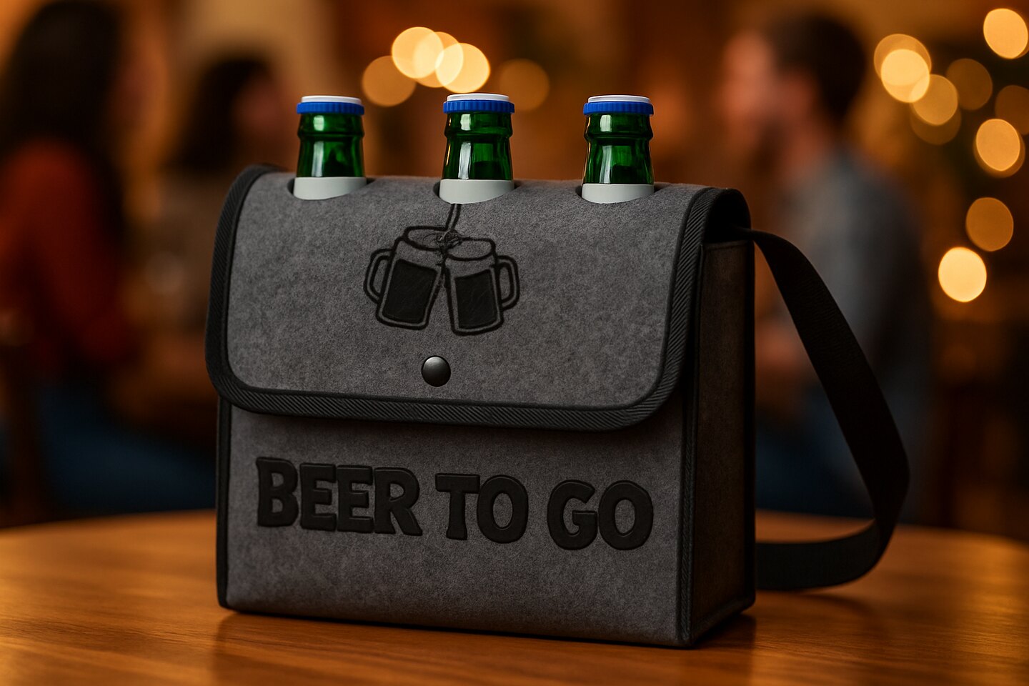Schoudertas met de tekst Beer To Go